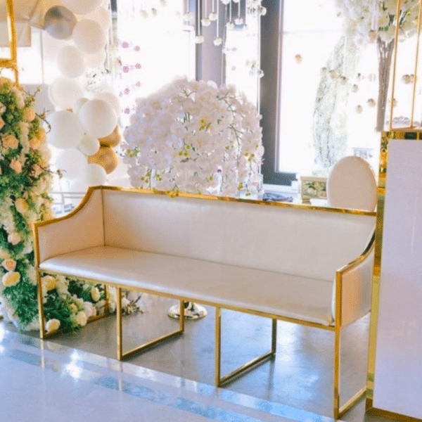 Banquette velour blanc - BIANCA