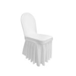 Housse de chaise juponnée Blanche vue de côté