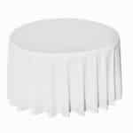 Nappe ronde en polyester blanc