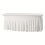 Nappe lycra buffet juponnée blanc