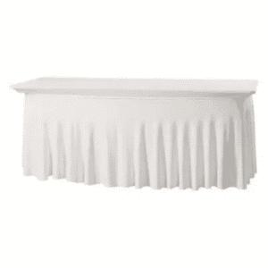 Nappe lycra buffet juponnée blanc