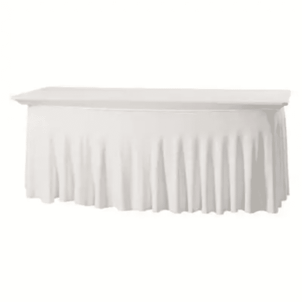 Nappe lycra buffet juponnée blanc