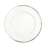 assiette avec un filet dorée en bordure - vue de haut