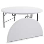Table ronde plateau pliante blanc