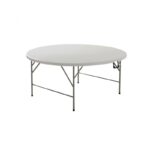 Table ronde plateau pliante blanche