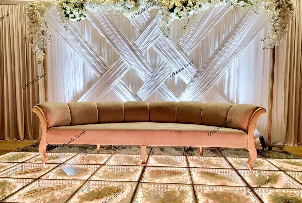 Voilage croisé + structure or