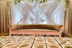 Voilage croisé + structure or