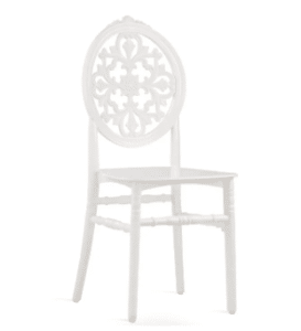 Chaise Médaillon Blanche vue de face