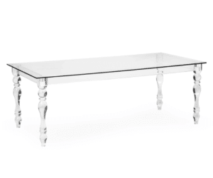 Table Transparente Plexi vue de côté