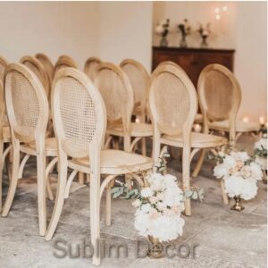 Chaise médaillon bois d'orme