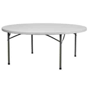 Table ronde plateau plat blanc