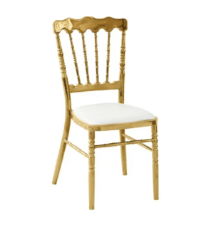 Chaise Napoléon III métallisé Gold vue de face