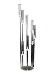 centre de table chandelle transparent vue de face