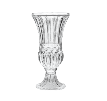 Vase milord transparent vue de face