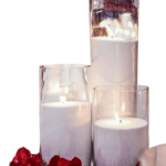Vase cylindrique x4 transparente vue de face
