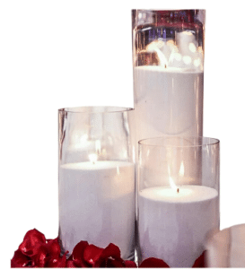 Vase cylindrique x4 transparente vue de face