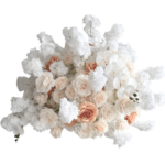boule de fleurs pastel vue de face