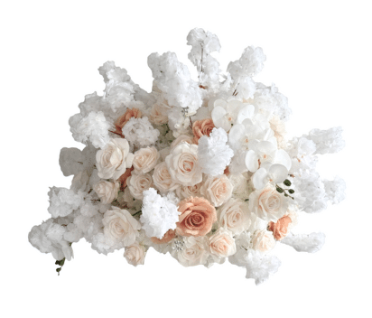 boule de fleurs pastel vue de face