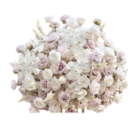 boule de fleurs daphné blanche et rose vue de face