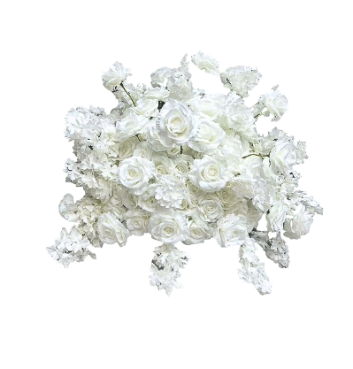 boule de fleurs alice blanche vue de face