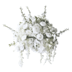 Boule de fleurs ines blanc vue de face