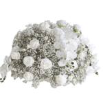 Boule de fleurs gypso orchidée blanc vue de face