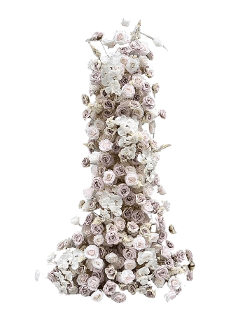 cascade florale daphné rose et blanc vue de face