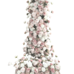 cascade floral rose et blanc vue de face