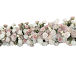 chemin de fleurs rose vue de face
