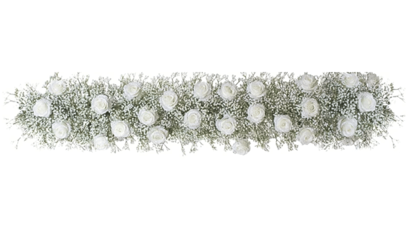 chemin-fleurs gypso blanche vue de face