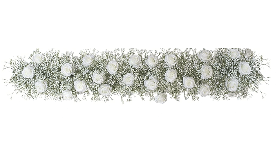 chemin-fleurs gypso blanche vue de face