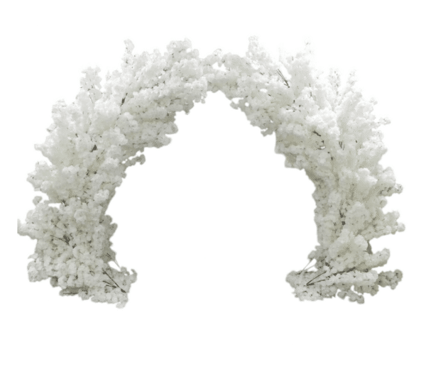 Demi-arche fleurie blanc vue de face