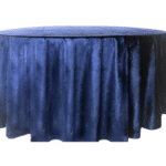Nappes ronde velours bleu vue de face