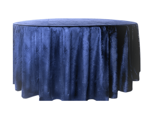 Nappes ronde velours bleu vue de face