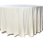 Nappe ronde velours blanche vue de face