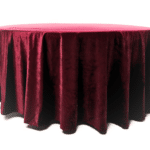 Nappes ronde velours rouge vue de face