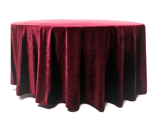 Nappes ronde velours rouge vue de face