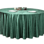 Nappes ronde velours verte vue de face