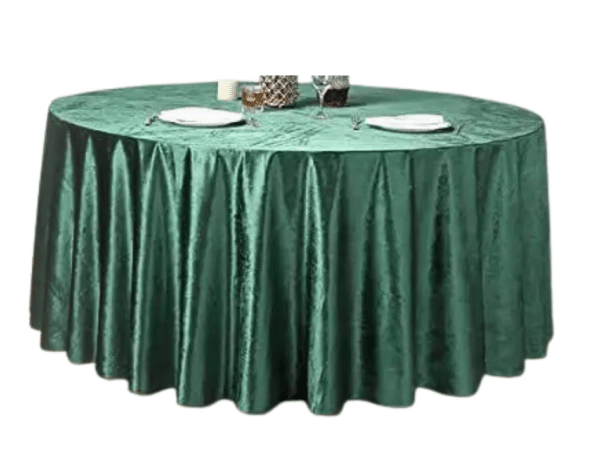 Nappes ronde velours verte vue de face