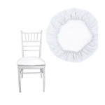 housse galette de chaise blanche vue de face