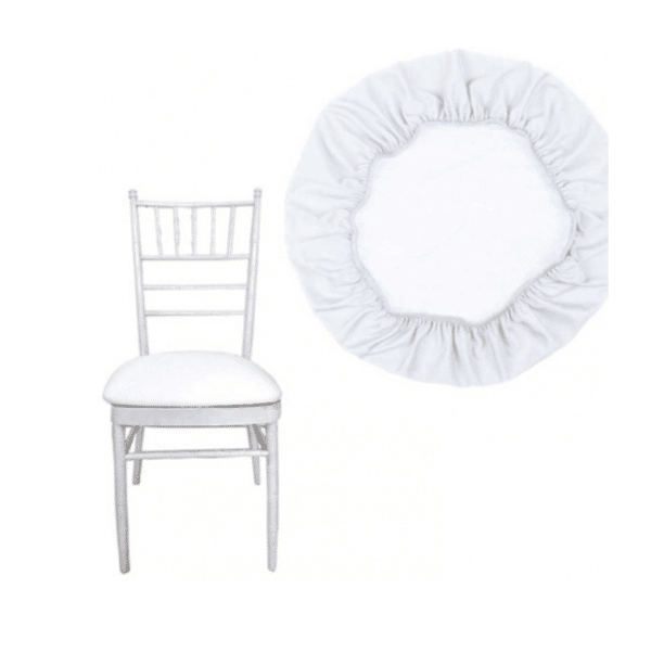 housse galette de chaise blanche vue de face