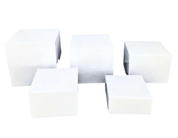 Set de 5 Supports Carrés - Blanc - pour Buffet
