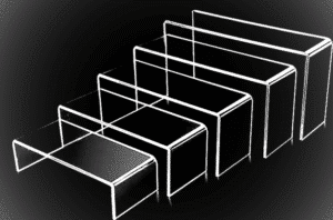 Set 5 supports plexi transparent vue de côté