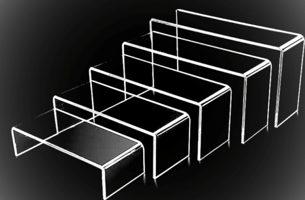Set 5 supports plexi transparent vue de côté