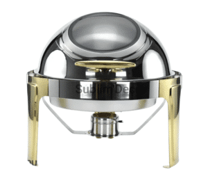 Chauffe plat (chafing dish) traiteur - Rond - Argenté