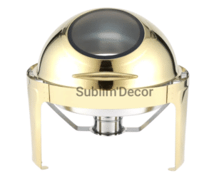 Chauffe plat (chafing dish) traiteur - Rond - Or