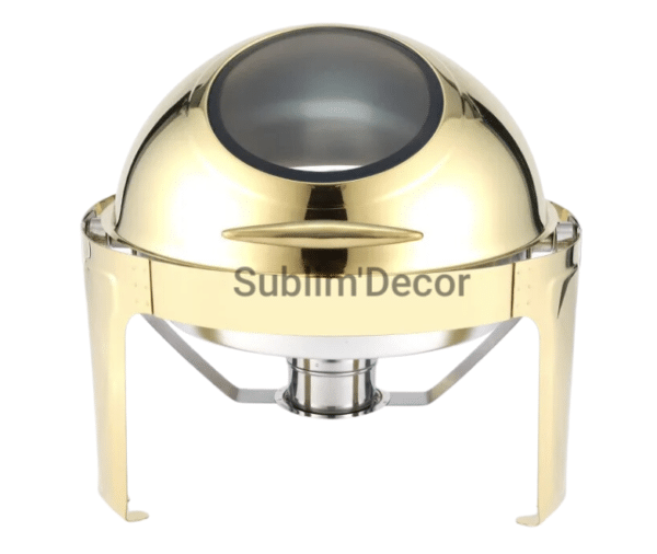 Chauffe plat (chafing dish) traiteur - Rond - Or