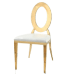 Chaise Bianca Or avec galette Blanche vue de face