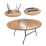 Table ronde en Bois vue de côté
