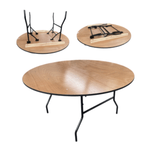 Table ronde en Bois vue de côté